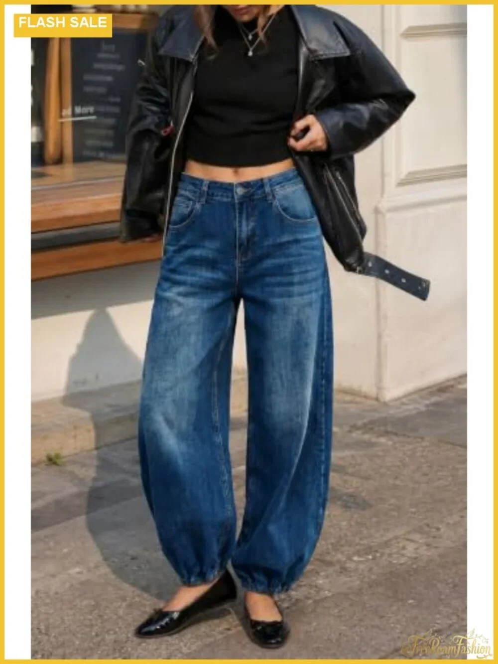 Women's Baggy Wide Leg Harem Jeans High Waisted Y2K Denim Pants